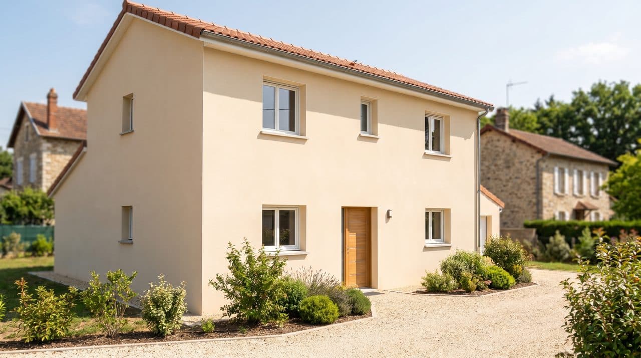 Maison avec isolation exterieure